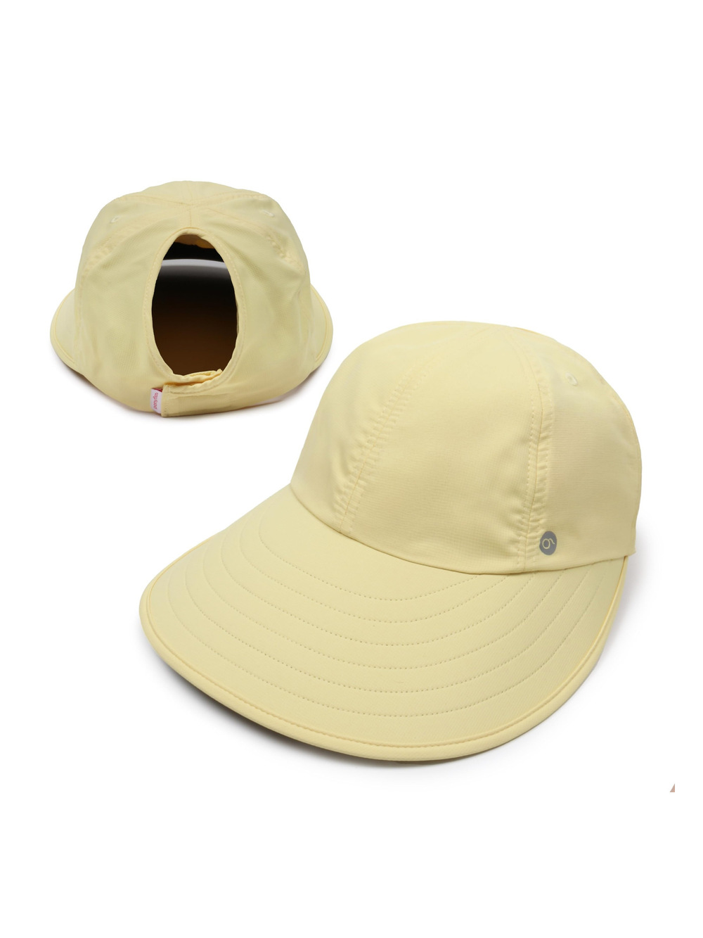 Womens Sunblocker UPF 50 Wide Brim Ponytail Sun Hat | Lemon | Size OS
